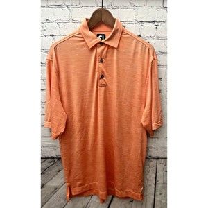 FootJoy Shirt Mens Medium*‎ Orange Polo Short Sleeve Golf Rush Creek